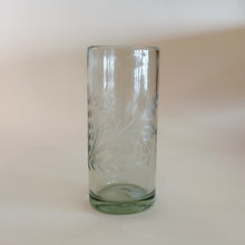 Handblown Glassware Etched Tall Glass